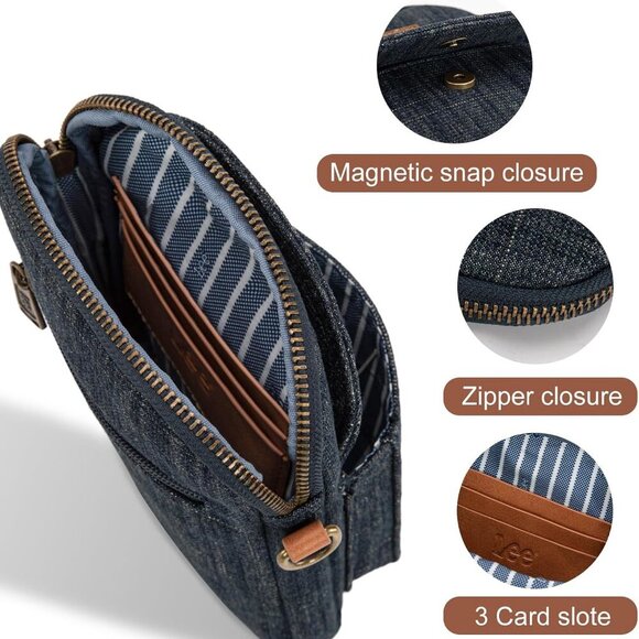 x Lee Crossbody Bags for Women Small Denim Trendy Purses Travel Shoulder Handbag - Picture 4 of 6